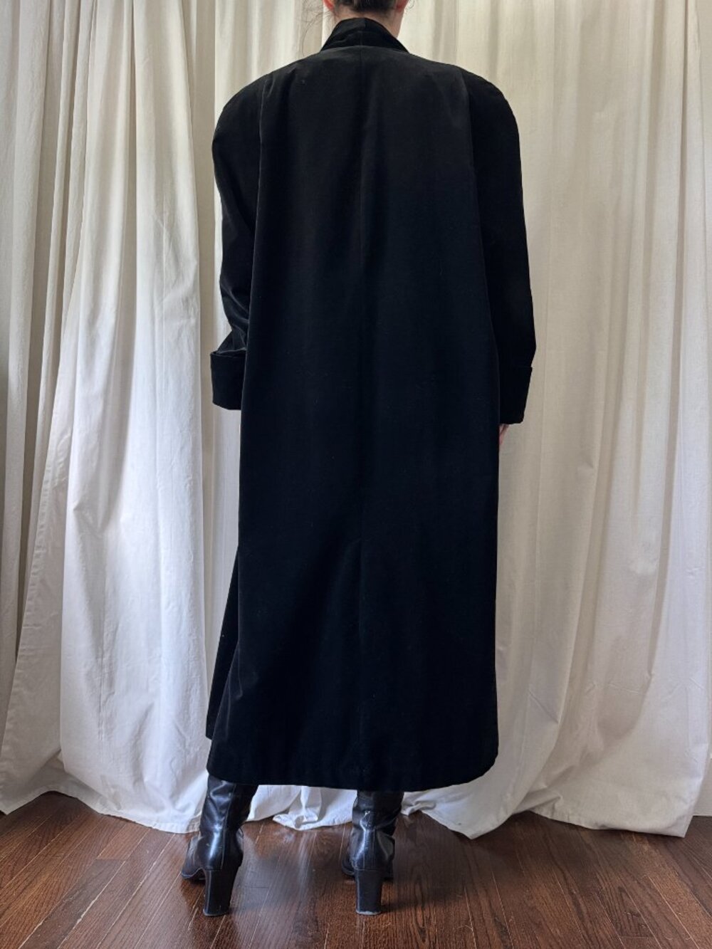 Vintage Julia Klein Black Wool Swing Coat Women's Size XL | Evening Goth 80s - Picture 8 of 11